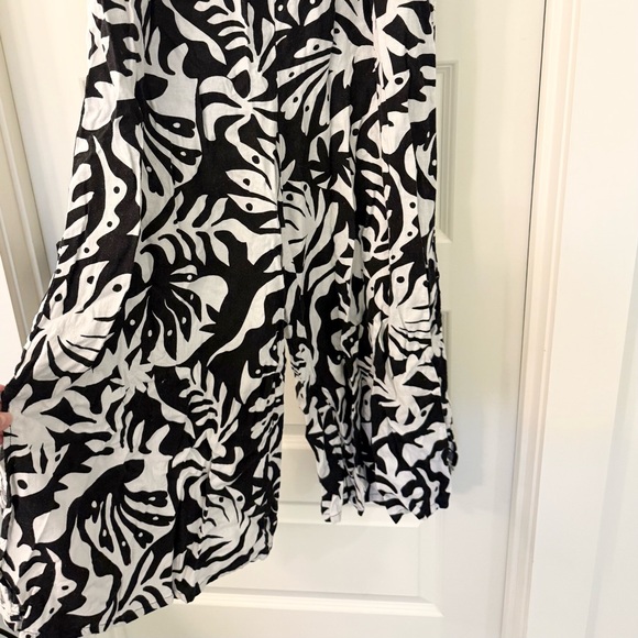 NWT Rachel Zoe Palm Print Linen Blend Wide Leg Jumpsuit Romper L - Picture 6 of 14